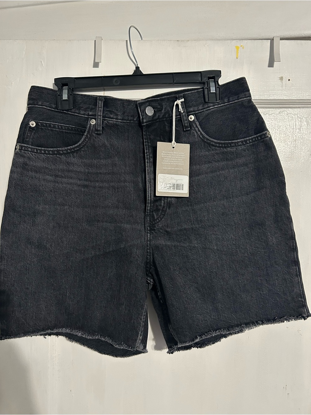 Everlane Black High-Rise Denim Cutoff Shorts